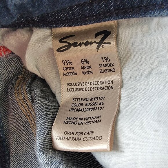 Seven7 Bermuda Shorts Stretch Denim Zip Button Closure Medium Wash Blue Size 6 - Picture 8 of 15